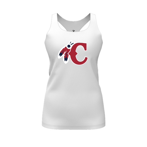 [FT0TRBWH-FYS-LOGO1] Decker Racerback Tank Top (Female Youth S, White, Logo 1)