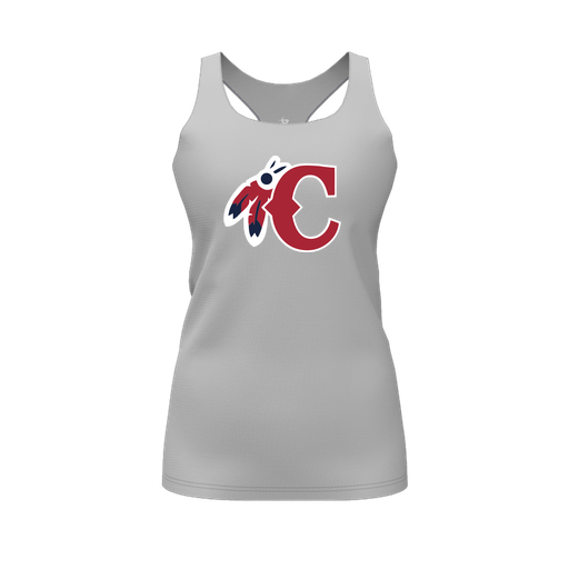 [FT0TRBGY-FYS-LOGO1] Decker Racerback Tank Top (Female Youth S, Gray, Logo 1)