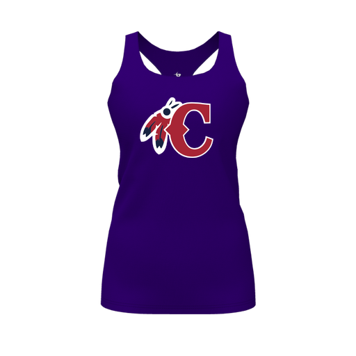 [FT0TRBPP-FYS-LOGO1] Decker Racerback Tank Top (Female Youth S, Purple, Logo 1)