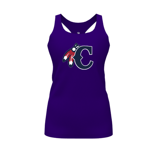 [FT0TRBPP-FYS-LOGO2] Decker Racerback Tank Top (Female Youth S, Purple, Logo 2)