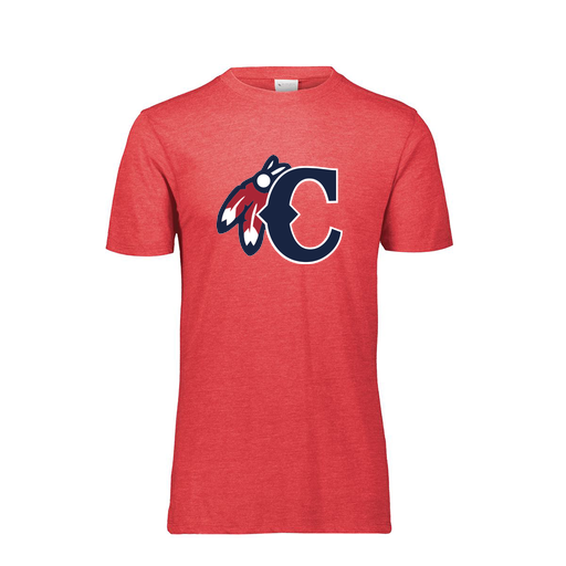 [FTSCUBRD-YS-LOGO2] Decker Youth Tri-Blend T-Shirt - Short Sleeve (Youth S, Red, Logo 2)