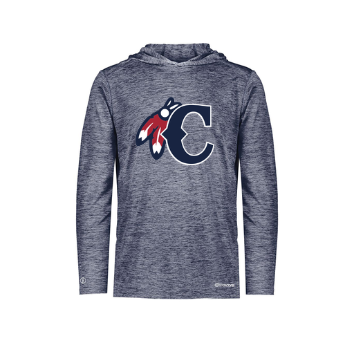 [FOLHCGNV-YS-LOGO2] Decker Youth Charge Hoodie (Youth S, Navy, Logo 2)