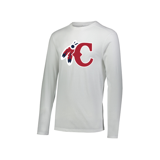 [FTLCUBWH-AXS-LOGO1] Decker Men's Tri-Blend T-Shirt - Long Sleeve (Adult XS, White, Logo 1)