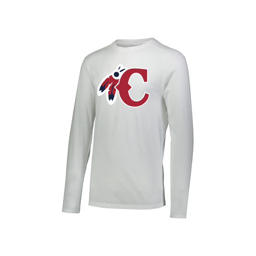 [FTLCUBWH-YS-LOGO1] Decker Youth Tri-Blend T-Shirt - Long Sleeve (Youth S, White, Logo 1)