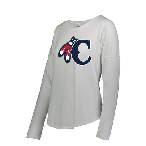 [FTLCUBWH-FAS-LOGO2] Decker Women's Tri-Blend T-Shirt - Long Sleeve (Female Adult S, White, Logo 2)